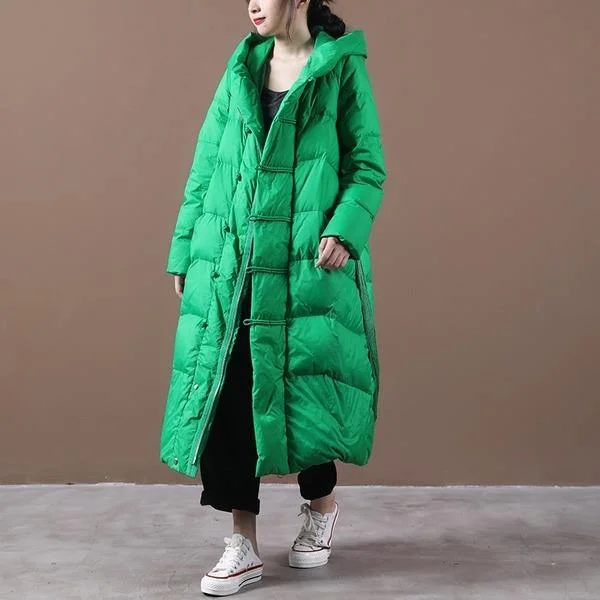 Embroidered women's cotton coats in a bohemian pattern for a unique design2020 Winter Warm Female Vintage Loose White Duck Down Coats