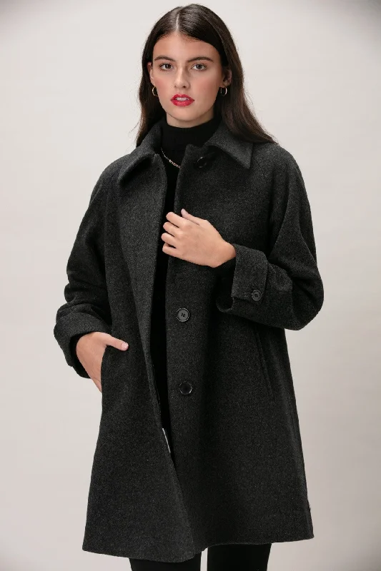 Quilted down women's coats with removable hoods for outdoor activitiesTRINITY Wool & Cashmere Swing Coat 3174 Quilted down women's coats with removable hoods for outdoor activitiesTRINITY Wool & Cashmere Swing Coat 3174