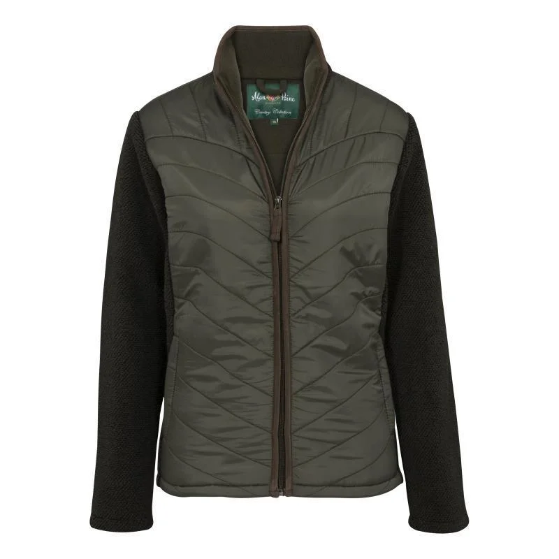 Petite women's wool blend coats with a tailored fit for a flattering silhouetteAlan Paine Highshore Ladies Quilted Jacket - Dark Olive