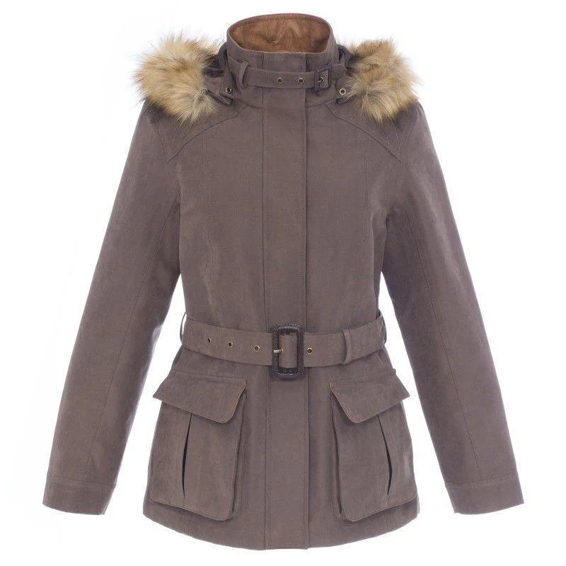 Women's cropped leather coats with silver studs for an edgy lookAlan Paine Ladies Berwick Waterproof Jacket - Brown Women's cropped leather coats with silver studs for an edgy lookAlan Paine Ladies Berwick Waterproof Jacket - Brown