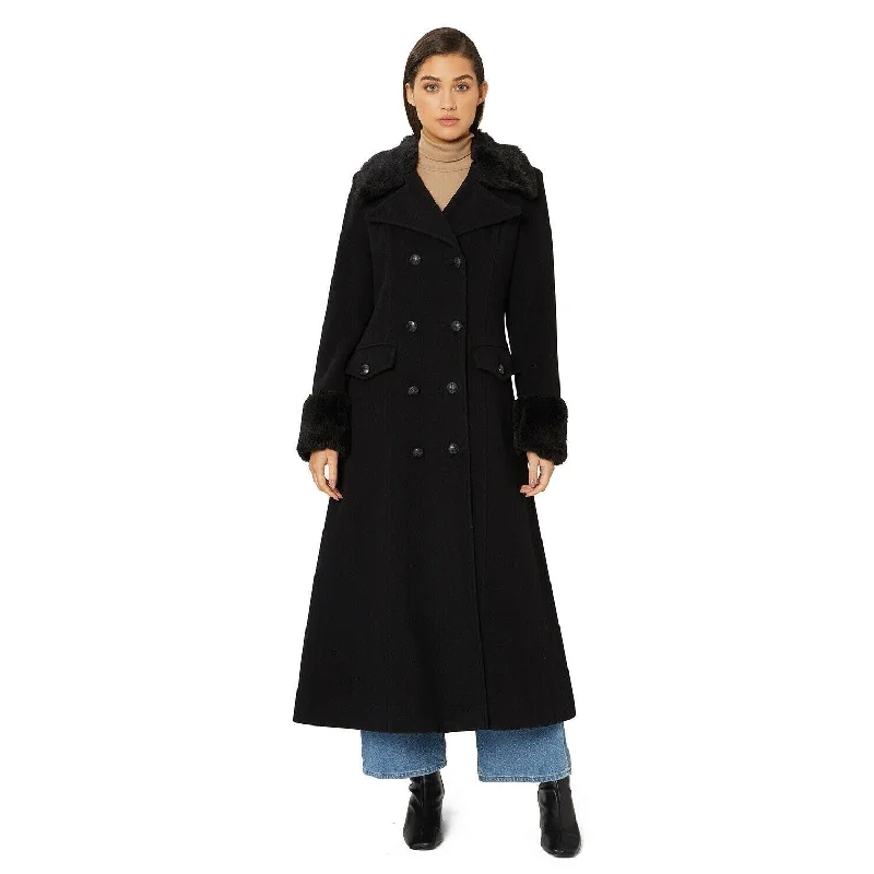 Quilted down women's coats with removable hoods for outdoor activitiesAlexa Wool Blend Faux Fur Trim Maxi Coat Quilted down women's coats with removable hoods for outdoor activitiesAlexa Wool Blend Faux Fur Trim Maxi Coat