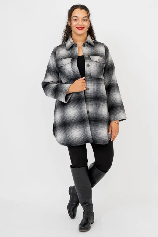 Women's knee - length wool blend coats with a fur collar for added warmthAndrea Coat, Phoenix, Boiled Wool