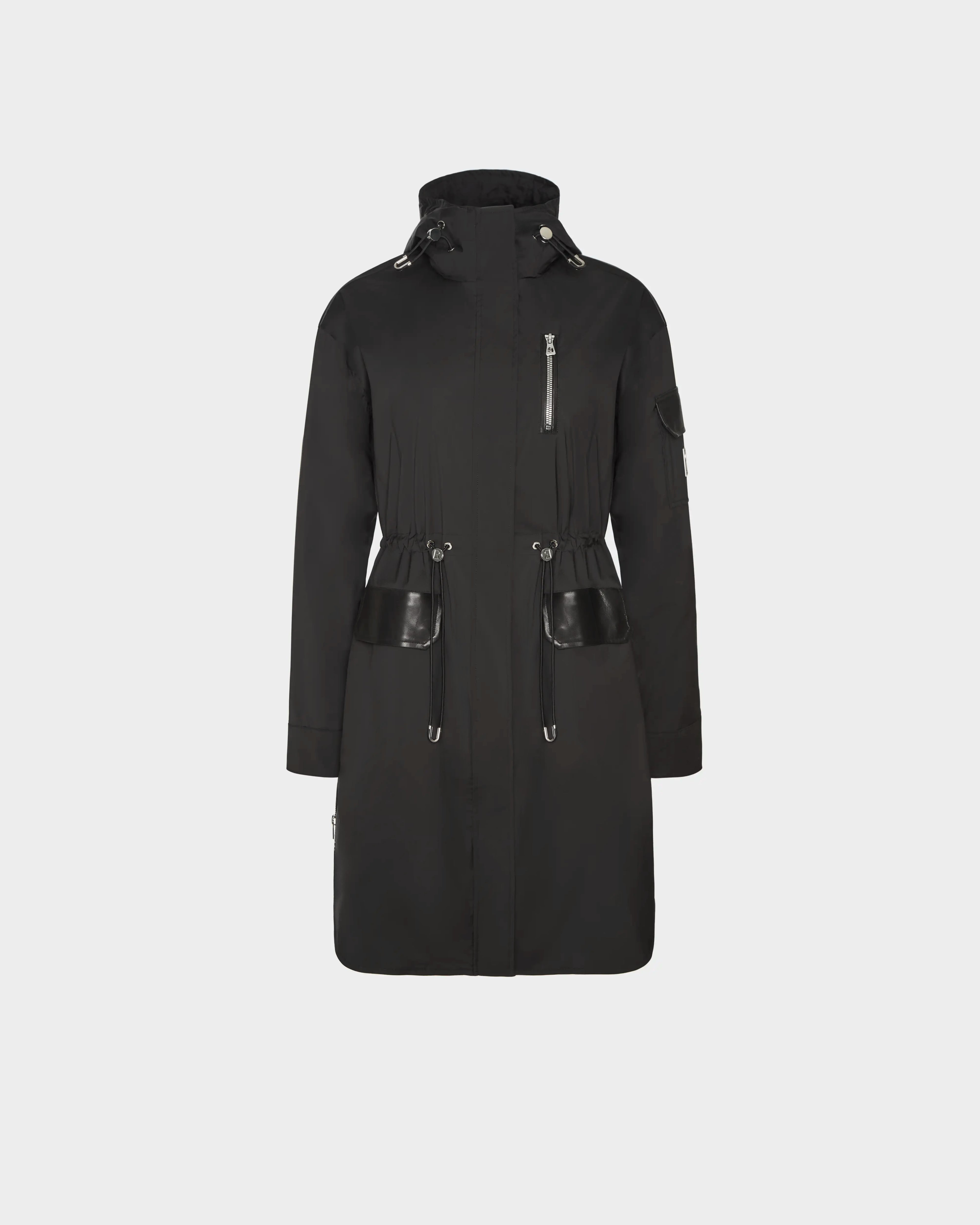 Checkered women's wool coats in a classic pattern for a timeless styleANNA - 8124045 Black
