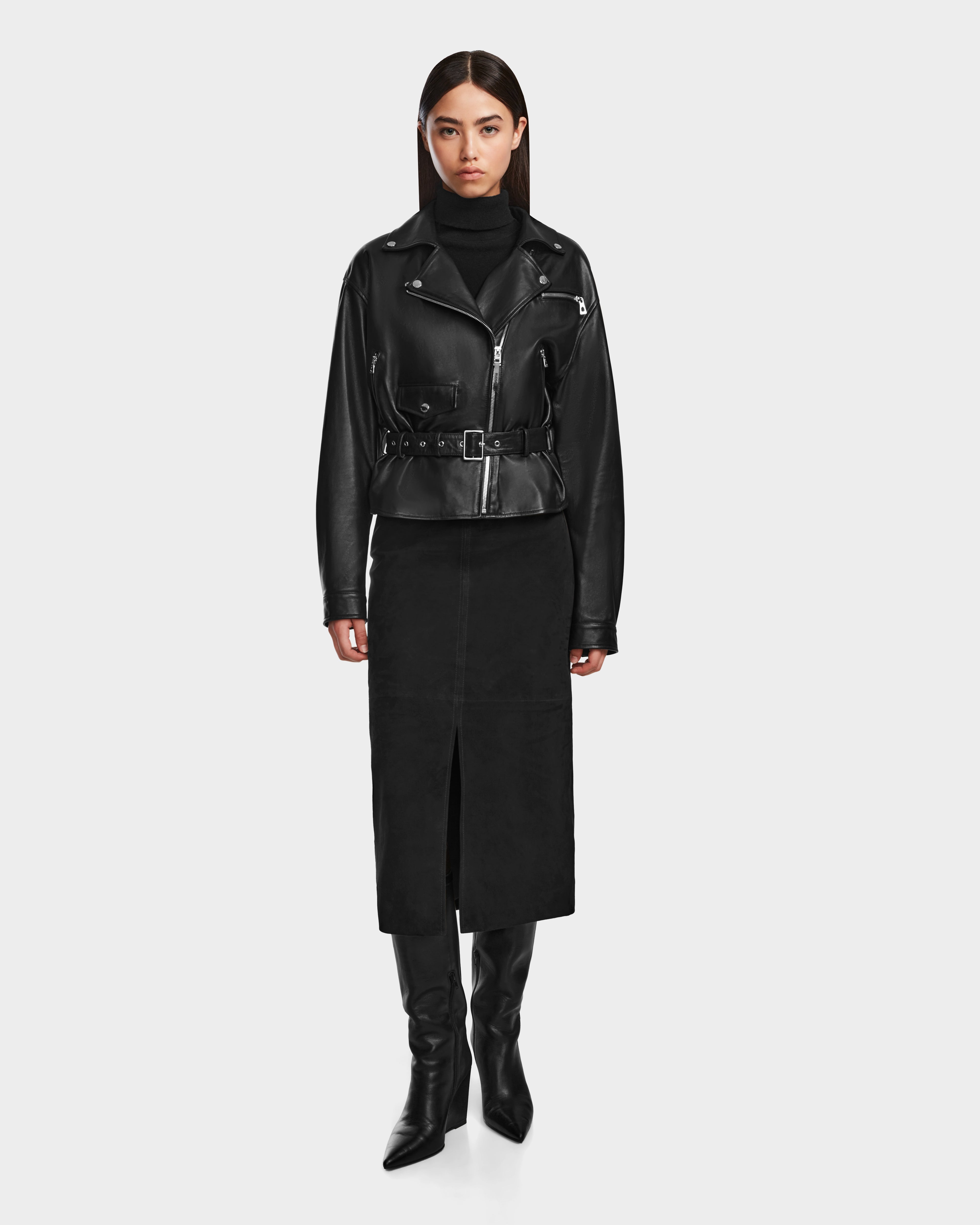 Mid - length women's down coats in a slim fit for a modern and sleek appearanceARIELLE - 8124052 Black