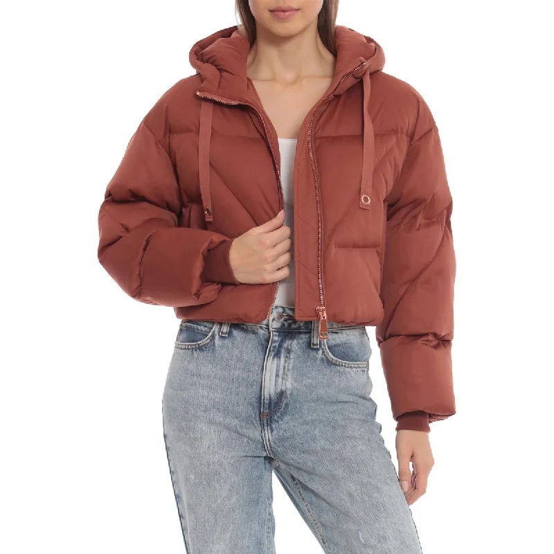 Mid - length women's down coats in a slim fit for a modern and sleek appearanceAvec Les Filles Women's Water Resistant Cropped Puffer Bomber Coat with Hood Mid - length women's down coats in a slim fit for a modern and sleek appearanceAvec Les Filles Women's Water Resistant Cropped Puffer Bomber Coat with Hood
