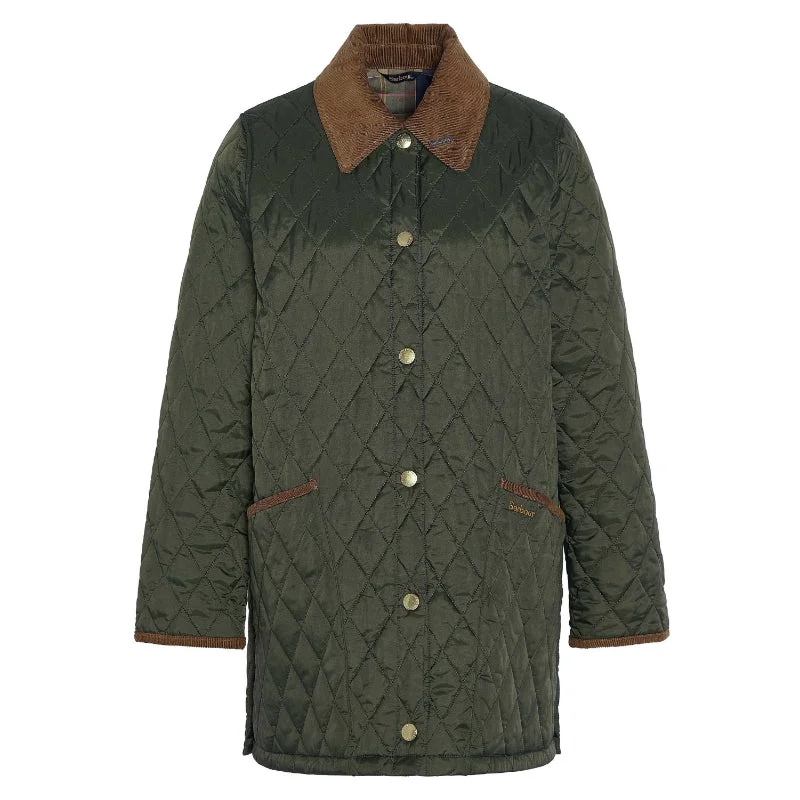 Women's knee - length wool blend coats with a fur collar for added warmthBarbour 30th Anniversary Modern Ladies Liddesdale Jacket - Olive/Classic Women's knee - length wool blend coats with a fur collar for added warmthBarbour 30th Anniversary Modern Ladies Liddesdale Jacket - Olive/Classic