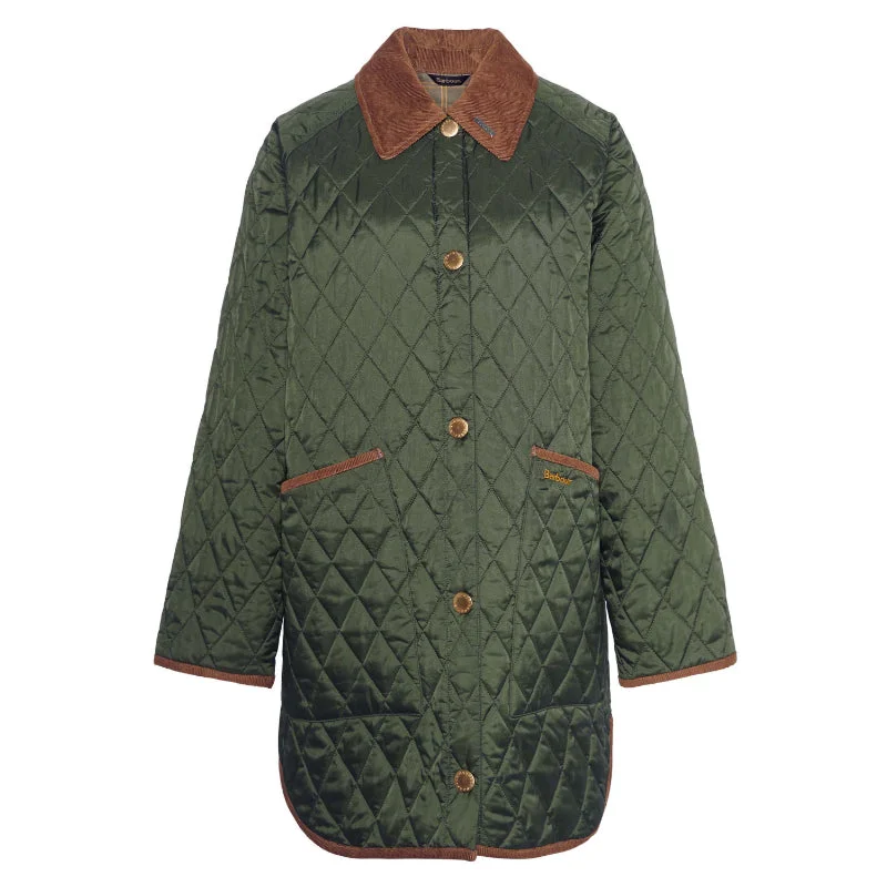 Embroidered women's cotton coats in a bohemian pattern for a unique designBarbour 30th Anniversary Oversized Ladies Liddesdale Jacket - Olive/Classic Embroidered women's cotton coats in a bohemian pattern for a unique designBarbour 30th Anniversary Oversized Ladies Liddesdale Jacket - Olive/Classic