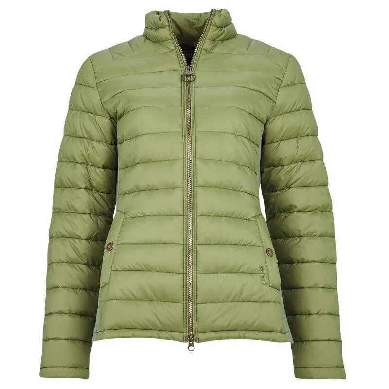 Hooded women's puffer coats in neon colors for high - visibility sportsBarbour Ashridge Ladies Quilted Jacket - Bayleaf