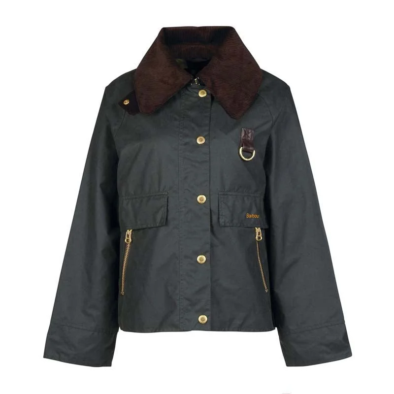 Petite women's wool blend coats with a tailored fit for a flattering silhouetteBarbour Catton Ladies Wax Jacket - Sage/Ancient