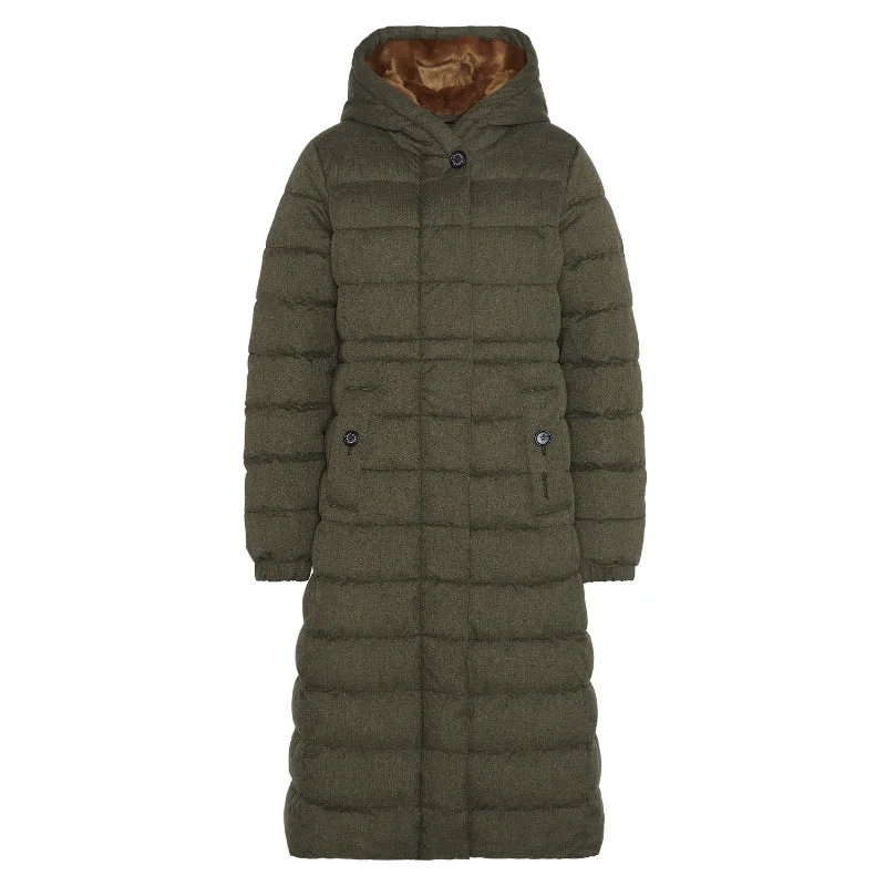 Embroidered women's cotton coats in a bohemian pattern for a unique designBarbour Clarence Puffer Ladies Jacket - Olive Embroidered women's cotton coats in a bohemian pattern for a unique designBarbour Clarence Puffer Ladies Jacket - Olive