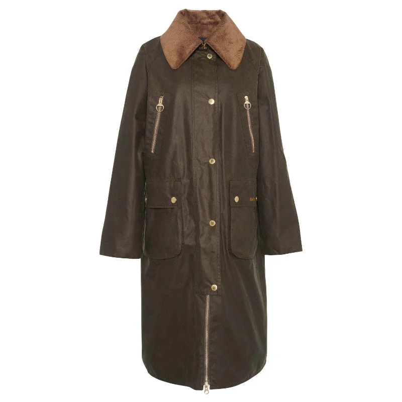 Women's long - sleeve wool coats in a houndstooth pattern for a classic charmBarbour Ebberston Wax Ladies Jacket - Beech/Classic Women's long - sleeve wool coats in a houndstooth pattern for a classic charmBarbour Ebberston Wax Ladies Jacket - Beech/Classic