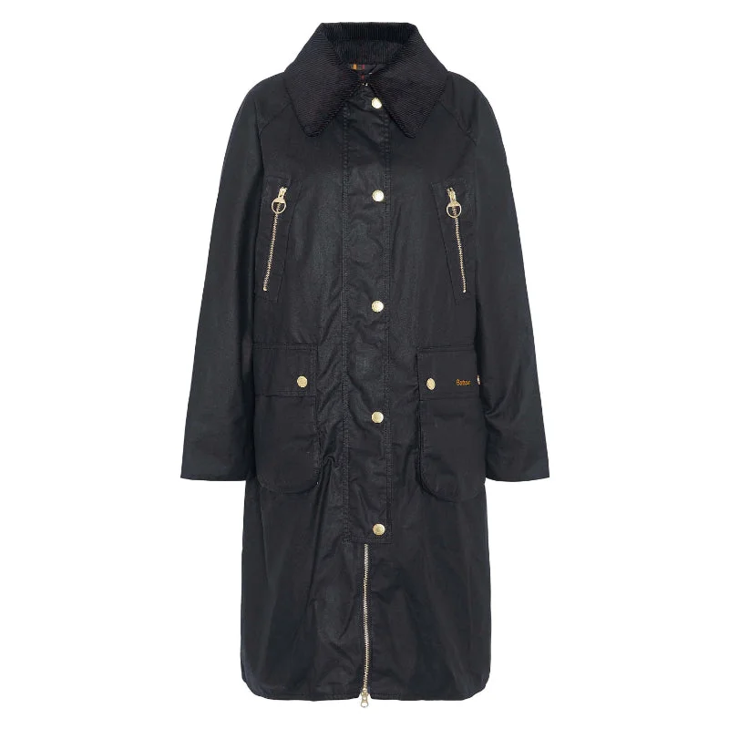 Women's waterproof parka coats with multiple pockets for practicalityBarbour Ebberston Wax Ladies Jacket - Black/Classic Women's waterproof parka coats with multiple pockets for practicalityBarbour Ebberston Wax Ladies Jacket - Black/Classic