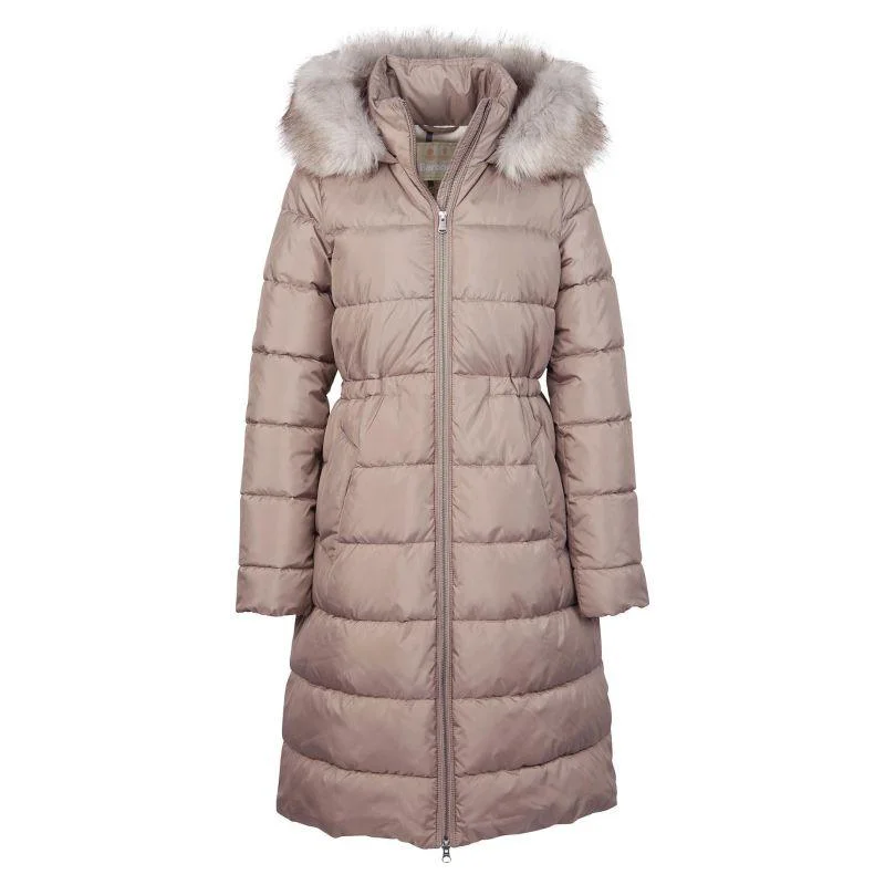 Long women's mac coats in a lightweight fabric for spring showersBarbour Francesca Ladies Quilted Jacket - Doeskin/Mono Tartan Long women's mac coats in a lightweight fabric for spring showersBarbour Francesca Ladies Quilted Jacket - Doeskin/Mono Tartan