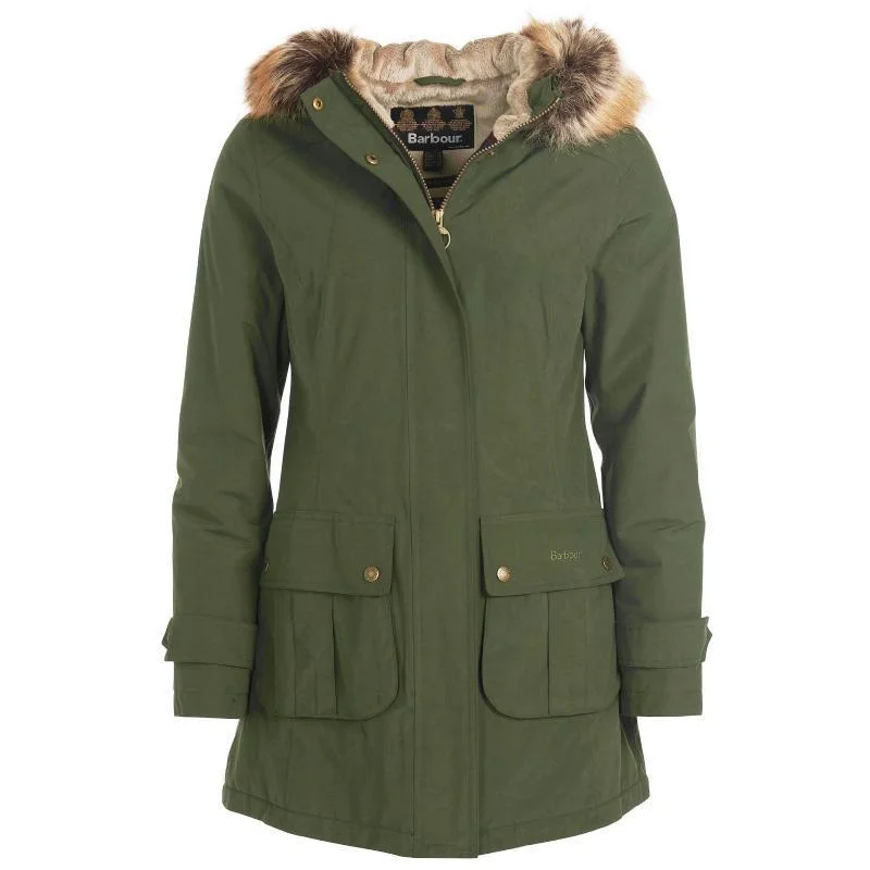 Long women's mac coats in a lightweight fabric for spring showersBarbour Hebden Ladies Waterproof Jacket - Olive/Classic Long women's mac coats in a lightweight fabric for spring showersBarbour Hebden Ladies Waterproof Jacket - Olive/Classic