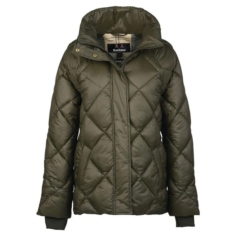 Belted women's cashmere coats in soft pastels for a luxurious feelBarbour Hoxa Ladies Quilted Jacket - Sage/Ancient