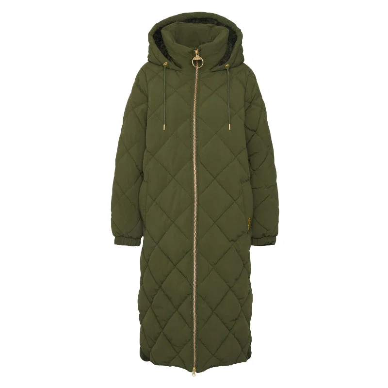Quilted down women's coats with removable hoods for outdoor activitiesBarbour Kirkton Ladies Puffer Jacket - Olive/Ancient Quilted down women's coats with removable hoods for outdoor activitiesBarbour Kirkton Ladies Puffer Jacket - Olive/Ancient