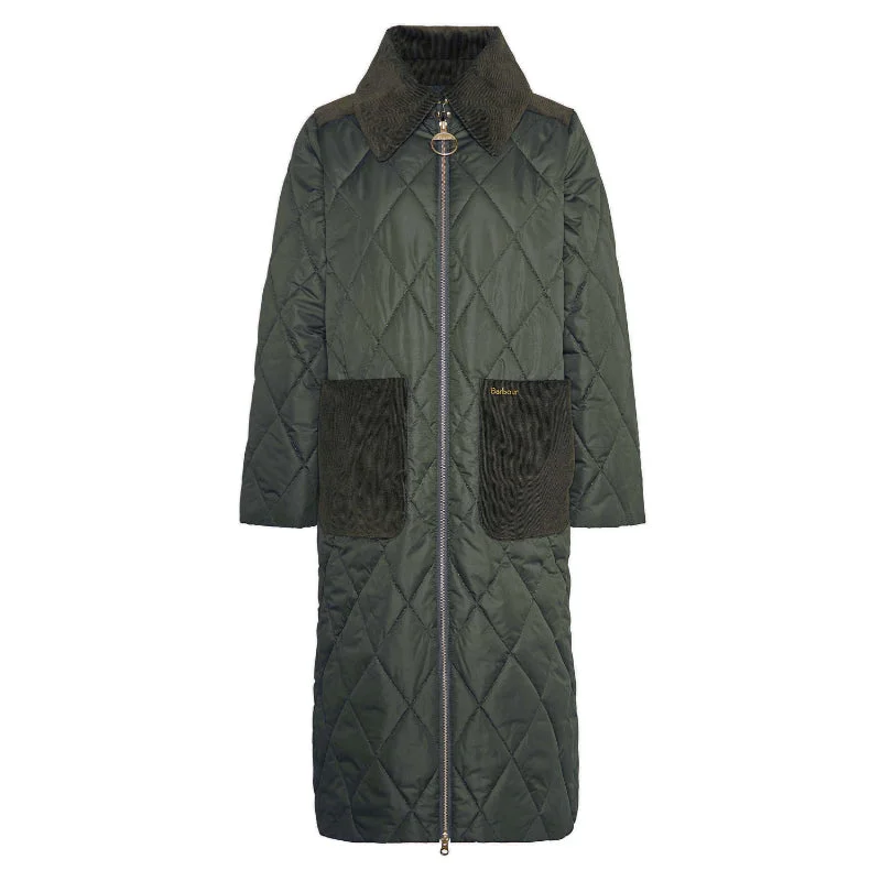 Embroidered women's cotton coats in a bohemian pattern for a unique designBarbour Malton Quilt Ladies Jacket - Olive/Ancient Embroidered women's cotton coats in a bohemian pattern for a unique designBarbour Malton Quilt Ladies Jacket - Olive/Ancient