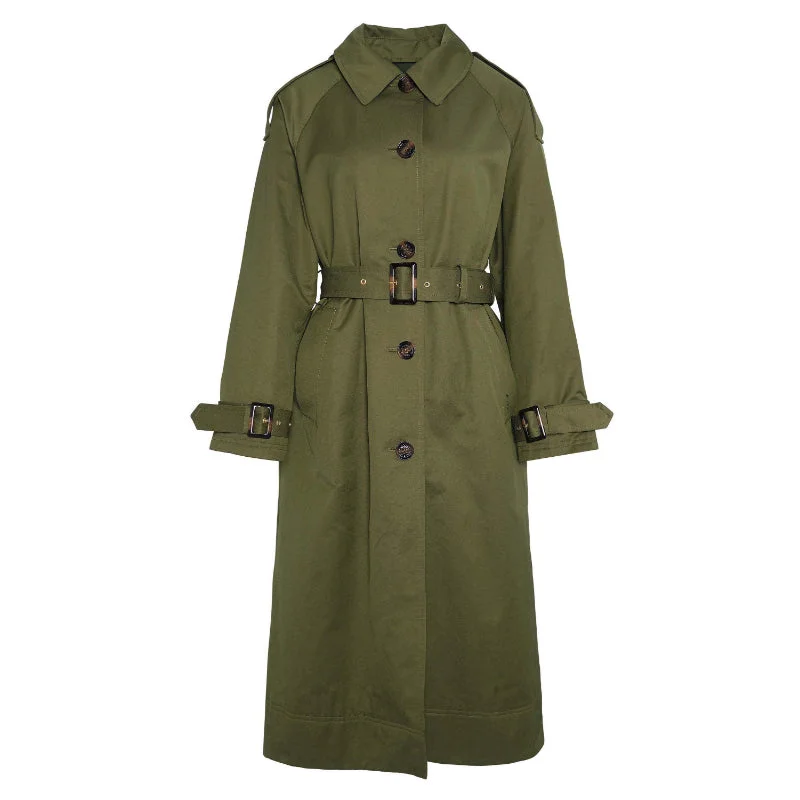 Embroidered women's cotton coats in a bohemian pattern for a unique designBarbour Marie Ladies Showerproof Trench - Dark Moss/Ancient Loden Tartan Embroidered women's cotton coats in a bohemian pattern for a unique designBarbour Marie Ladies Showerproof Trench - Dark Moss/Ancient Loden Tartan