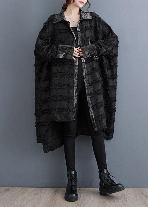 Quilted down women's coats with removable hoods for outdoor activitiesBeautiful Black Asymmetrical Pockets Patchwork Button Trench Coats Fall Quilted down women's coats with removable hoods for outdoor activitiesBeautiful Black Asymmetrical Pockets Patchwork Button Trench Coats Fall