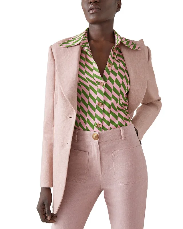 Women's longline double - breasted camel coats for a sophisticated lookLk Bennett Avery Linen-Blend Jacket Women's longline double - breasted camel coats for a sophisticated lookLk Bennett Avery Linen-Blend Jacket
