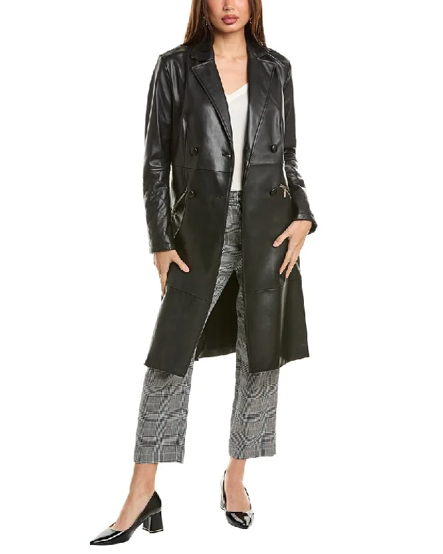 Oversized women's wool coats in a monochromatic look for a trendy outfitElie Tahari Double-Breasted Trench Coat Oversized women's wool coats in a monochromatic look for a trendy outfitElie Tahari Double-Breasted Trench Coat