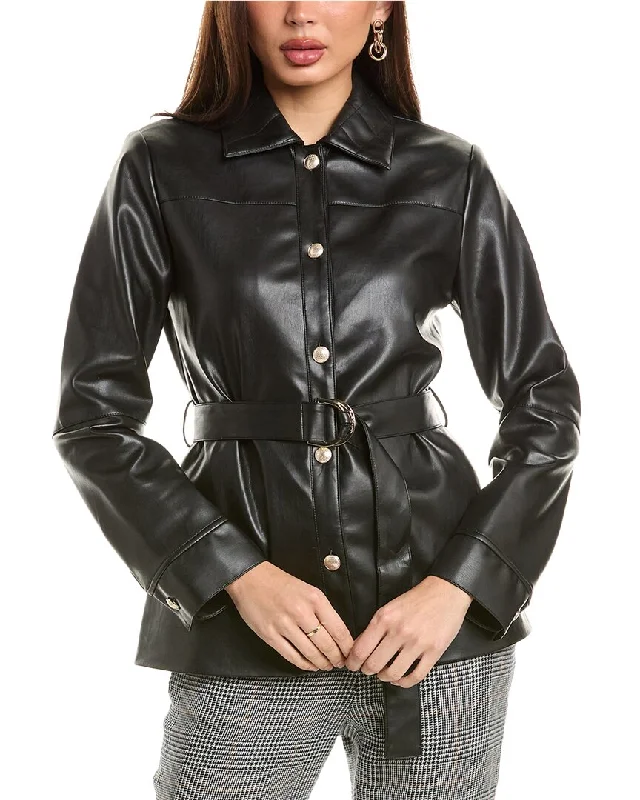 Oversized women's wool coats in a monochromatic look for a trendy outfitElie Tahari Belted Shirt Jacket Oversized women's wool coats in a monochromatic look for a trendy outfitElie Tahari Belted Shirt Jacket