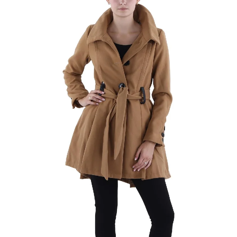 Women's knee - length wool blend coats with a fur collar for added warmthWomens Fleece Lightweight Overcoat Women's knee - length wool blend coats with a fur collar for added warmthWomens Fleece Lightweight Overcoat