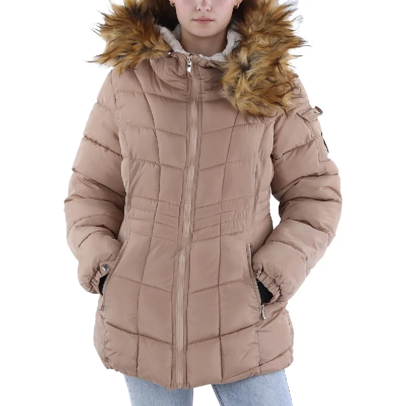 Shearling - lined women's leather coats for ultimate warmth and luxuryWomens Faux Fur Trim Quilted Puffer Jacket Shearling - lined women's leather coats for ultimate warmth and luxuryWomens Faux Fur Trim Quilted Puffer Jacket