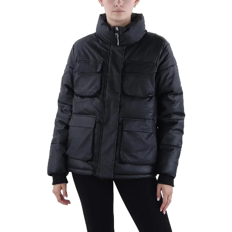 Women's faux fur coats in bright colors for a bold fashion statementWomens Faux Leather Cold Weather Puffer Jacket Women's faux fur coats in bright colors for a bold fashion statementWomens Faux Leather Cold Weather Puffer Jacket