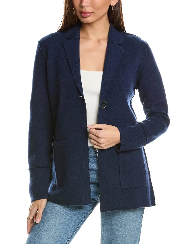 Women's reversible down coats with two - tone designs for versatile stylingForte Cashmere Notch Collar Cashmere Cardigan Blazer