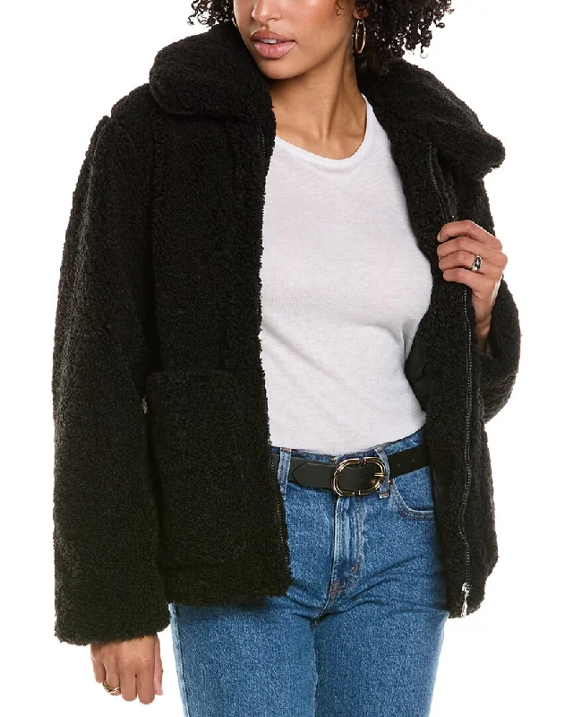 Quilted down women's coats with removable hoods for outdoor activitiesSam Edelman Zip Front Teddy Jacket Quilted down women's coats with removable hoods for outdoor activitiesSam Edelman Zip Front Teddy Jacket