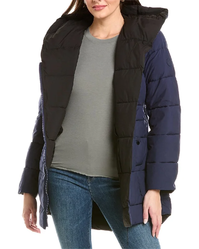 Women's long - sleeve wool coats in a houndstooth pattern for a classic charmFrench Connection Puffer Coat Women's long - sleeve wool coats in a houndstooth pattern for a classic charmFrench Connection Puffer Coat