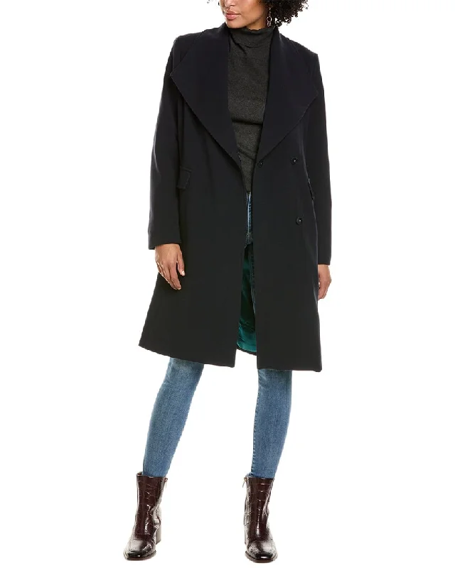 Women's reversible down coats with two - tone designs for versatile stylingVia Spiga Crepe Coat