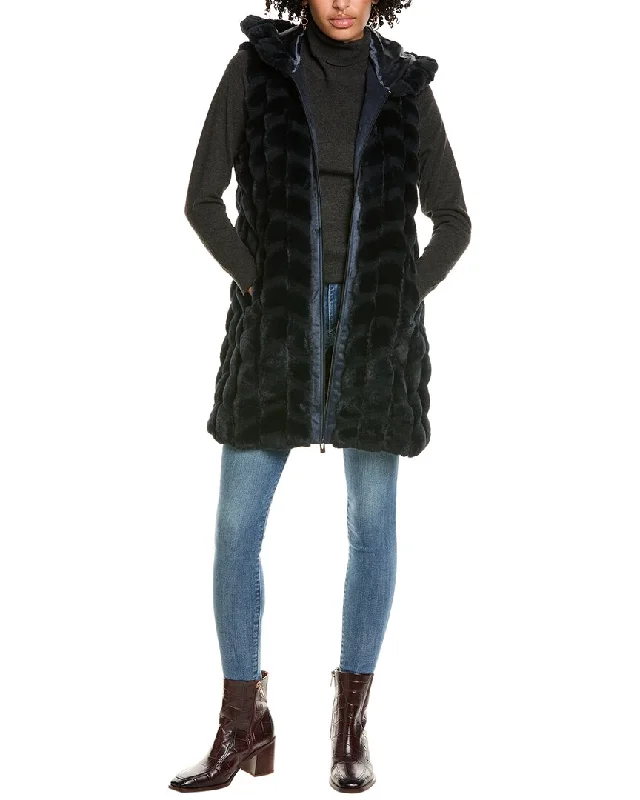 Women's reversible down coats with two - tone designs for versatile stylingVia Spiga Sleeveless Coat