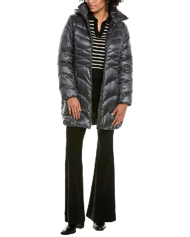 Shearling - lined women's leather coats for ultimate warmth and luxuryVia Spiga Swirl Down Coat