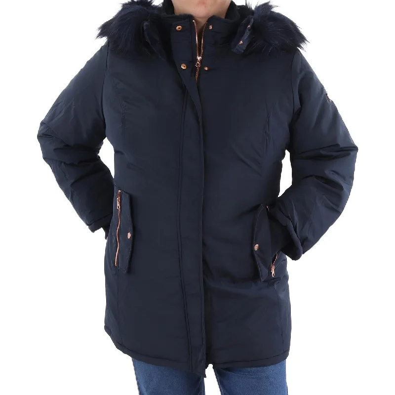 Water - resistant women's trench coats with adjustable cuffs for rainy daysPlus Womens Insulated Faux Fur Hood Anorak Jacket Water - resistant women's trench coats with adjustable cuffs for rainy daysPlus Womens Insulated Faux Fur Hood Anorak Jacket