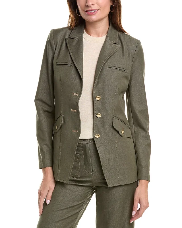 Women's long - sleeve wool coats in a houndstooth pattern for a classic charmNanette Nanette Lepore Blazer Women's long - sleeve wool coats in a houndstooth pattern for a classic charmNanette Nanette Lepore Blazer