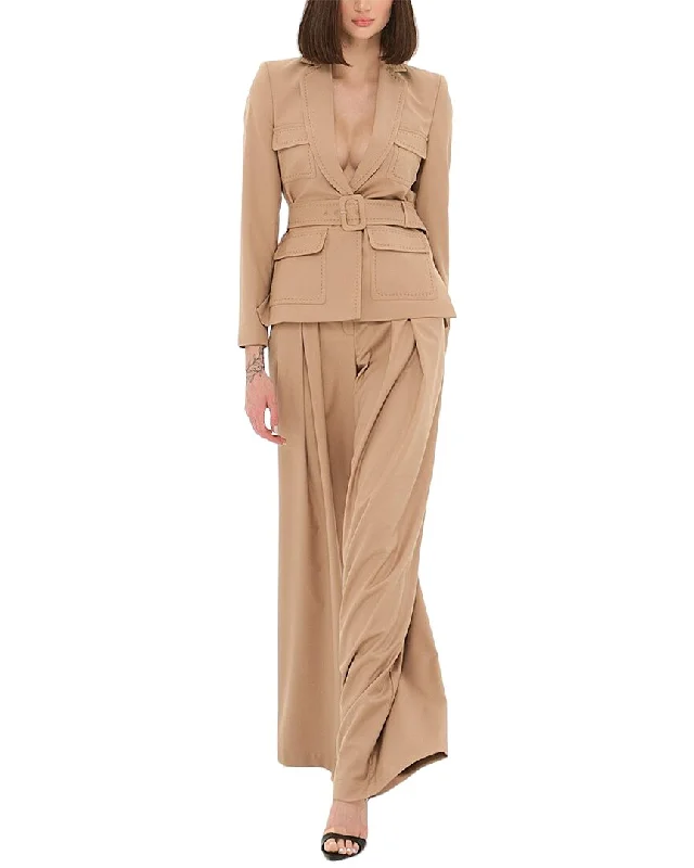Oversized women's wool coats in a monochromatic look for a trendy outfitBgl 2Pc Wool-Blend Blazer & Pant Set Oversized women's wool coats in a monochromatic look for a trendy outfitBgl 2Pc Wool-Blend Blazer & Pant Set