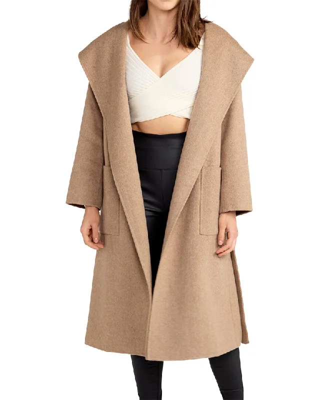 Petite women's wool blend coats with a tailored fit for a flattering silhouetteBelle & Bloom Arcadia Oversized Wool-Blend Coat