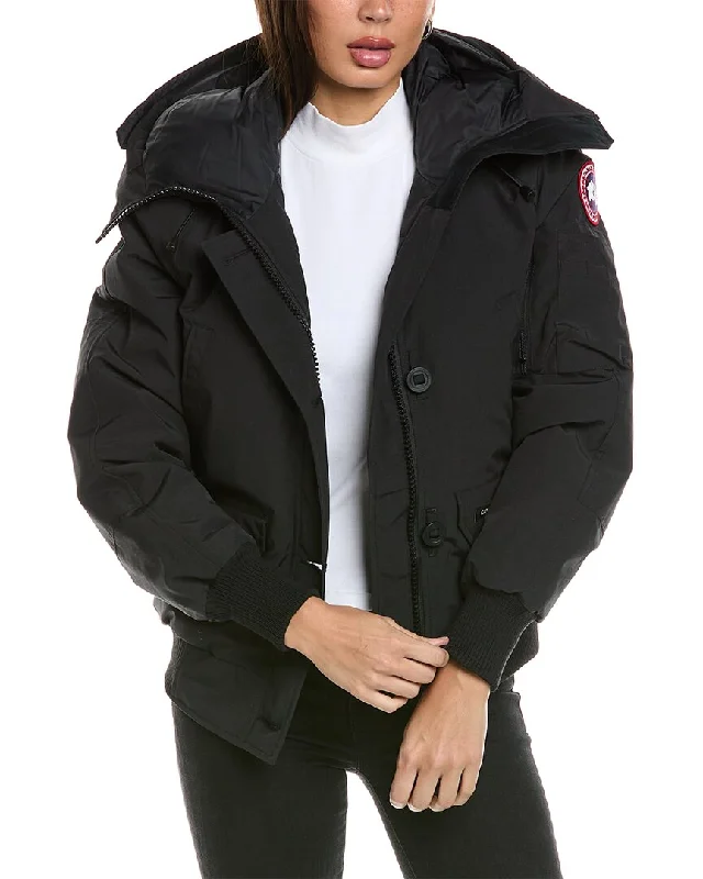 Women's cropped leather coats with silver studs for an edgy lookCanada Goose Chilliwack Bomber Jacket Women's cropped leather coats with silver studs for an edgy lookCanada Goose Chilliwack Bomber Jacket