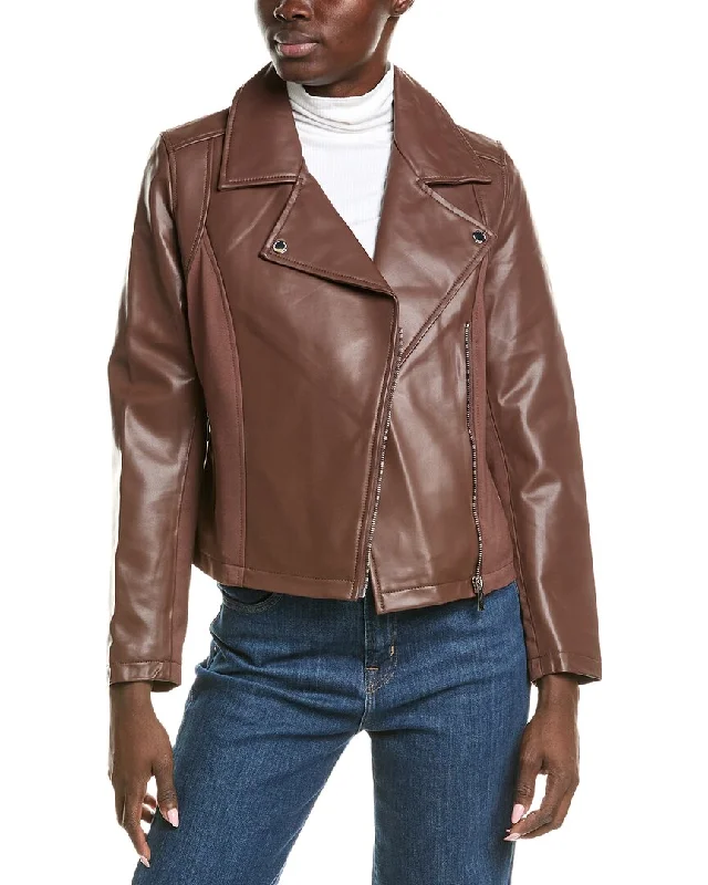 Women's longline double - breasted camel coats for a sophisticated lookNicole Miller Leather Moto Jacket Women's longline double - breasted camel coats for a sophisticated lookNicole Miller Leather Moto Jacket