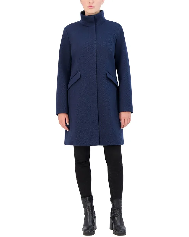Women's waterproof parka coats with multiple pockets for practicalityCole Haan Soft Twill Zip Up Coat Women's waterproof parka coats with multiple pockets for practicalityCole Haan Soft Twill Zip Up Coat