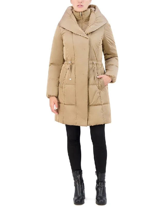 Petite women's wool blend coats with a tailored fit for a flattering silhouetteCole Haan Shawled Hood Mineral Jacket Petite women's wool blend coats with a tailored fit for a flattering silhouetteCole Haan Shawled Hood Mineral Jacket