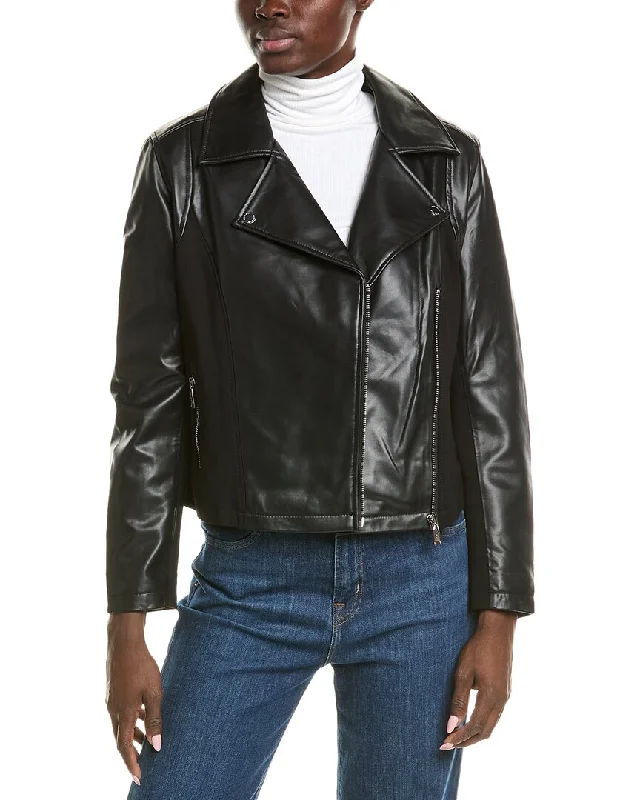 Women's pea coats with brass buttons for a nautical - inspired styleNicole Miller Leather Moto Jacket Women's pea coats with brass buttons for a nautical - inspired styleNicole Miller Leather Moto Jacket