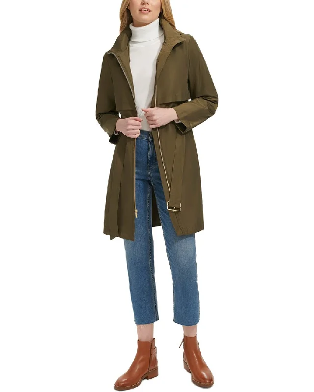 Mid - length women's down coats in a slim fit for a modern and sleek appearanceCole Haan Packable Belted Trench Coat Mid - length women's down coats in a slim fit for a modern and sleek appearanceCole Haan Packable Belted Trench Coat