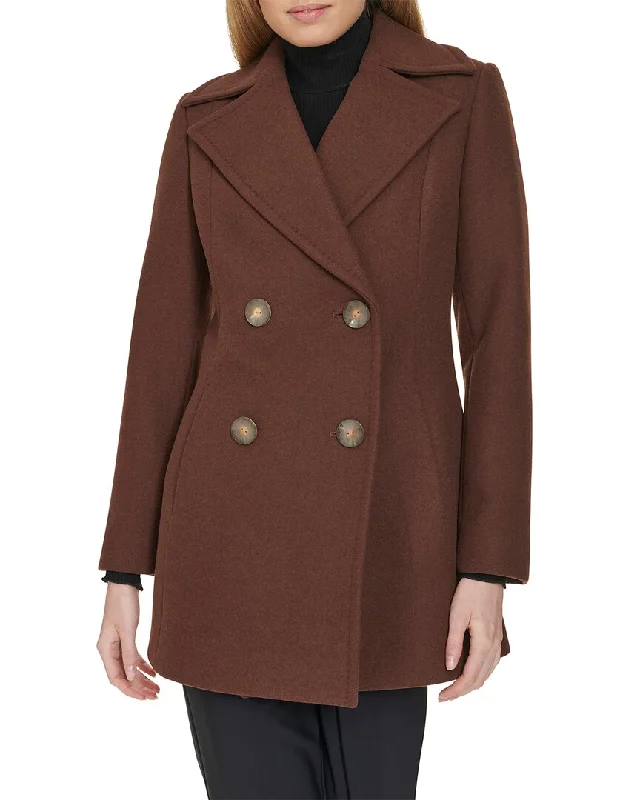 Quilted down women's coats with removable hoods for outdoor activitiesCole Haan Fine Wool-Blend Twill Peacoat Quilted down women's coats with removable hoods for outdoor activitiesCole Haan Fine Wool-Blend Twill Peacoat