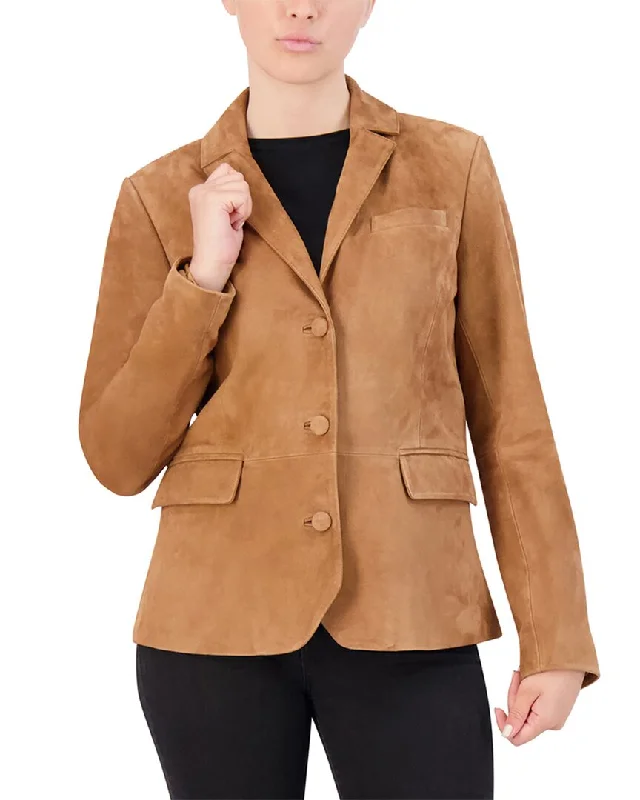Women's reversible down coats with two - tone designs for versatile stylingCole Haan Suede Blazer Women's reversible down coats with two - tone designs for versatile stylingCole Haan Suede Blazer