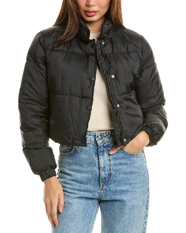 Checkered women's wool coats in a classic pattern for a timeless styleUrban Republic Cropped Puffer Coat