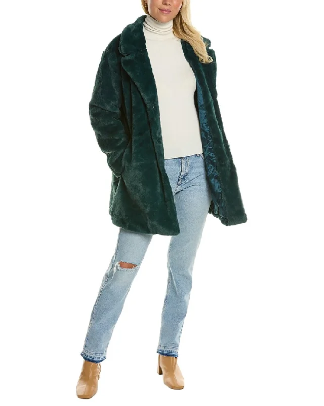 Women's knee - length wool blend coats with a fur collar for added warmthUrban Republic Plush Coat Women's knee - length wool blend coats with a fur collar for added warmthUrban Republic Plush Coat