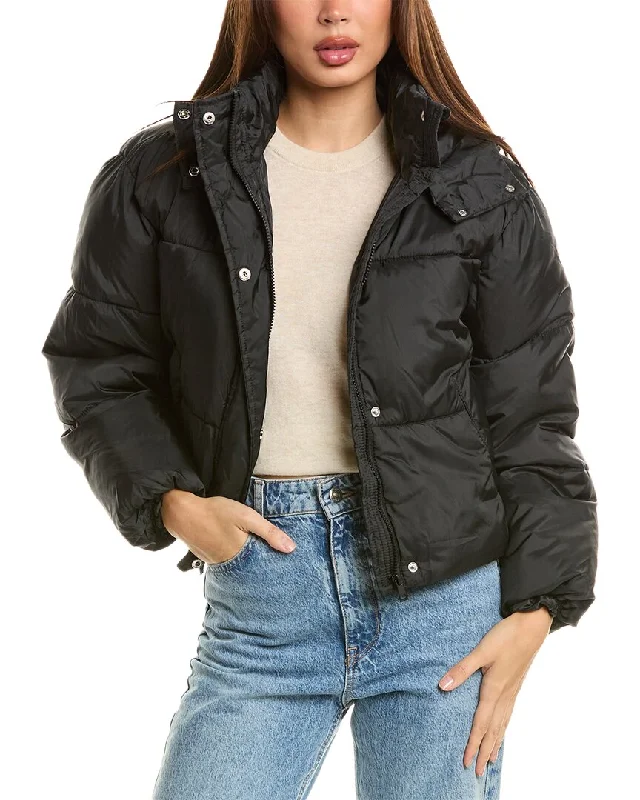 Shearling - lined women's leather coats for ultimate warmth and luxuryUrban Republic Short Puffer Jacket
